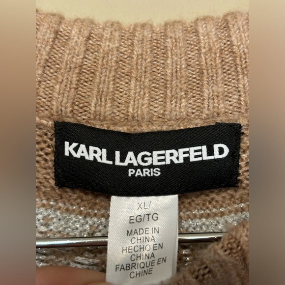 KARL LAGERFELD PARIS Fair Isle Metallic Sweater - Picture 4 of 6